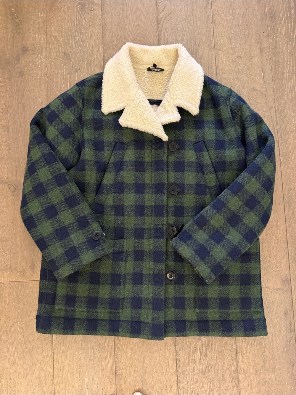 A.P.C. Green & Blue Federica Plaid Jacket